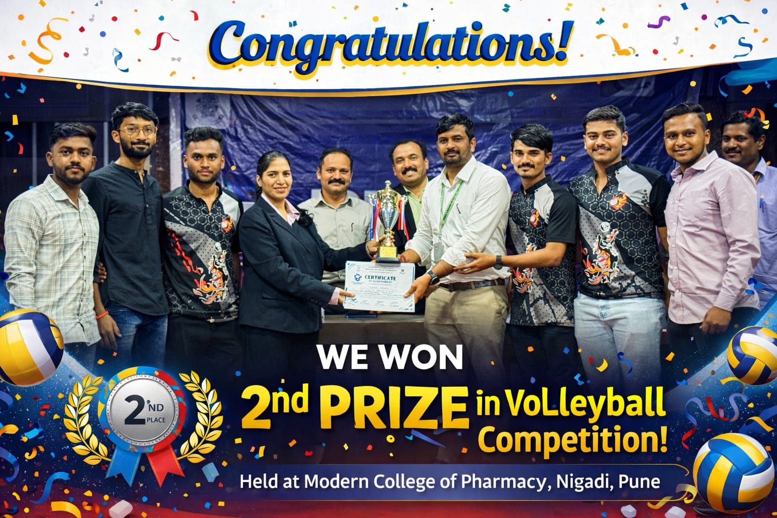 Runner Up in Volleyball Competition